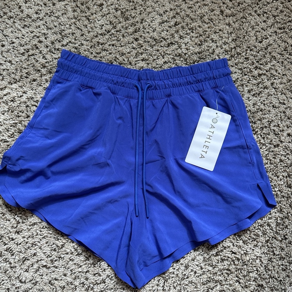 Athleta Blue Athletic Shorts with Elastic Waistband